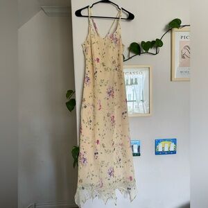 Vintage Cartisse Yellow Floral Maxi Dress